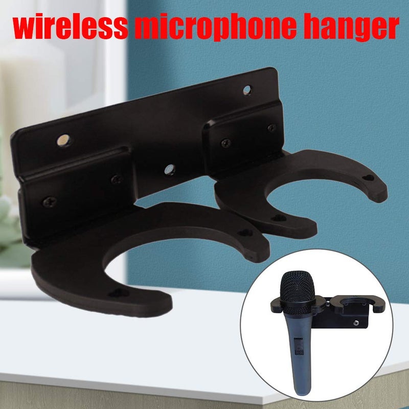 BNYTXV Microphone Stand, Microphone Wall Mount Stand Mic Clip Holder, Hold Up to 2 Micphones - Image 2